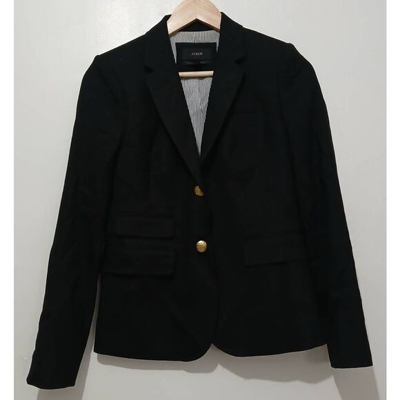 J crew womens size 2 school boy blazer black wool - Picture 4 of 8